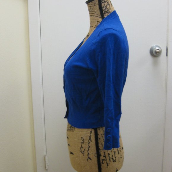 NWOT John Paul Richard blue sweater cardigan S sma - Picture 2 of 6